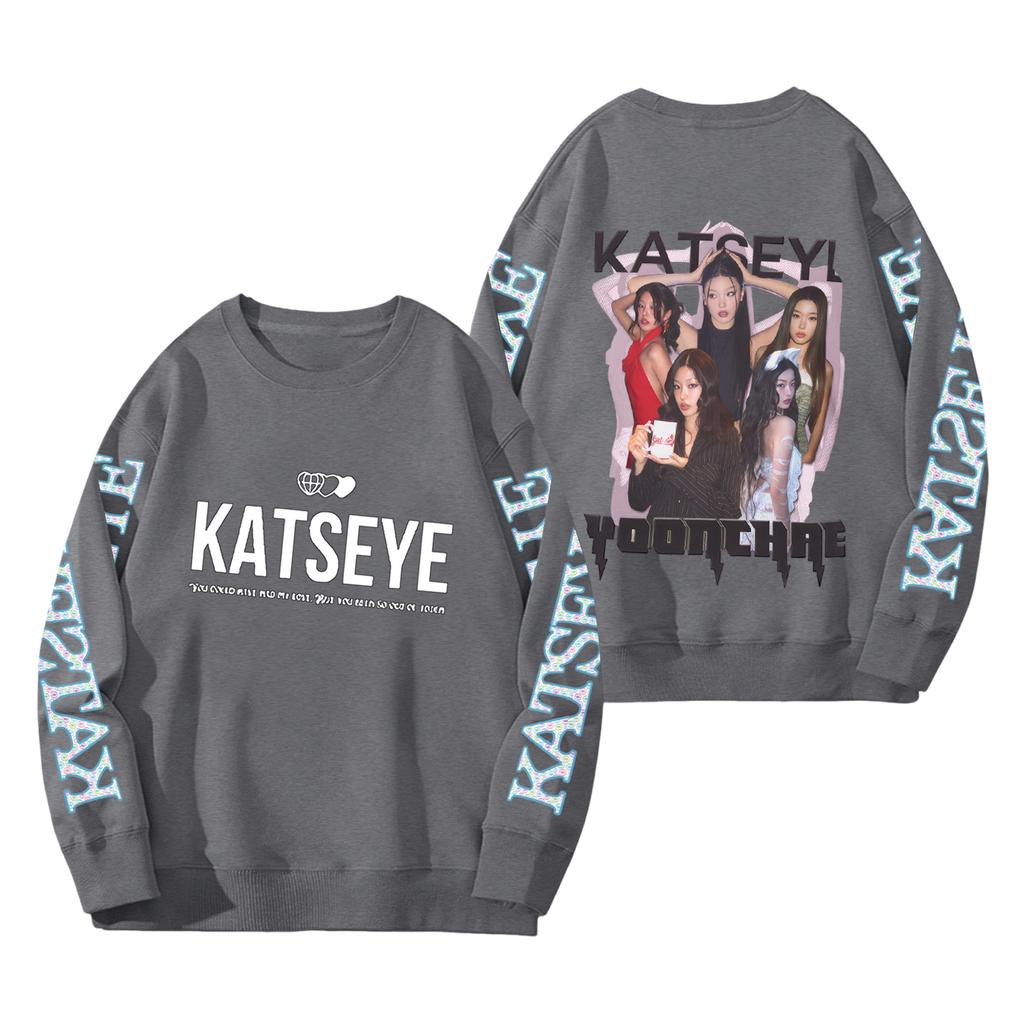 Women's Fashion Long Sleeve Print Round Neck Loose Pullover Sweater Top