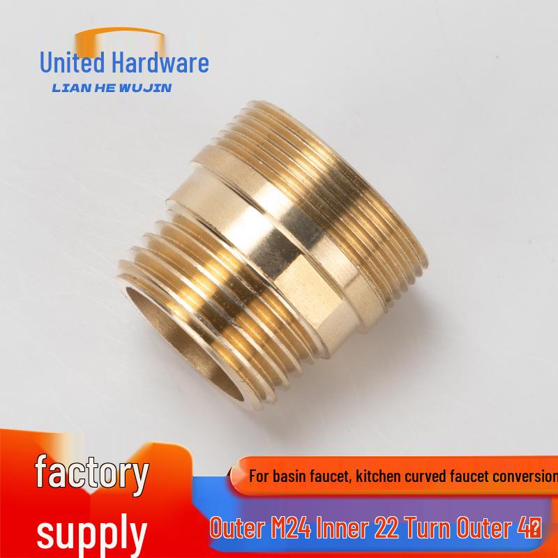 M24*1 Male to M22*1 Female to 4-Point Male Thread Hose to Faucet Adapter