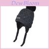 Herbst Winter Gestrickte Mütze Mit Ohrenschützern Für Damen Atmungsaktiv Wärme Lässiger Stil