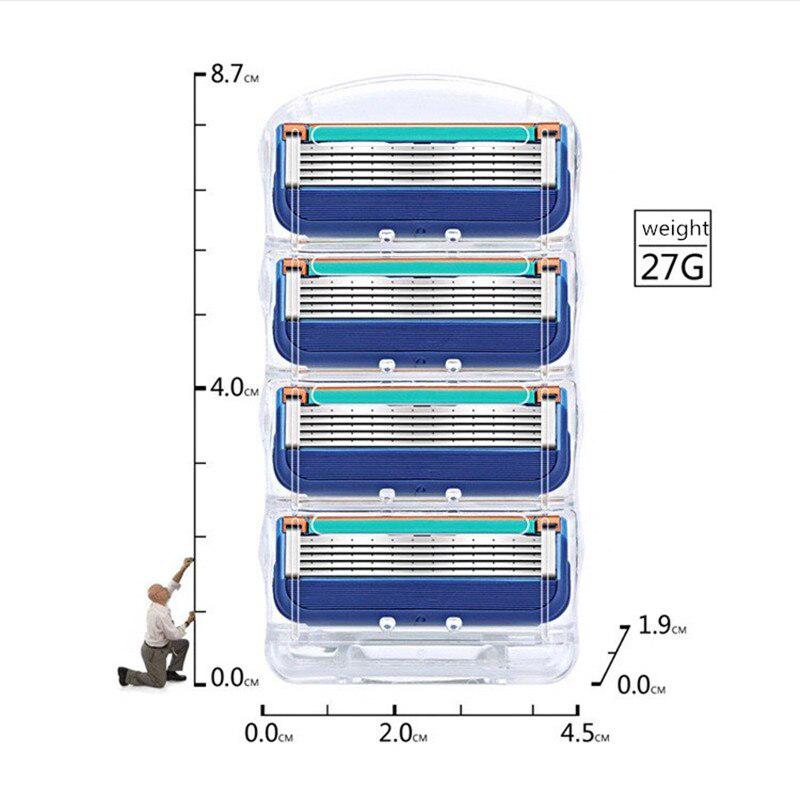 8 Pcs 5 Layer Men Razor Blades Shaving Cassettes Facial Care Men