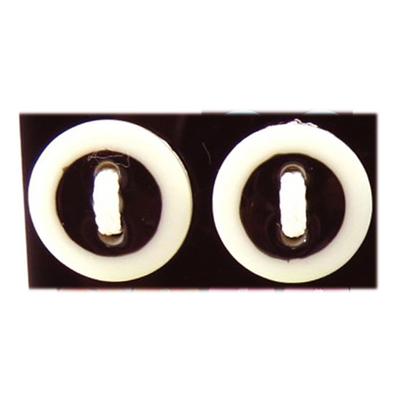 [R8195] - Kolczyki 'Guziki' biało-czarne - 13 mm
