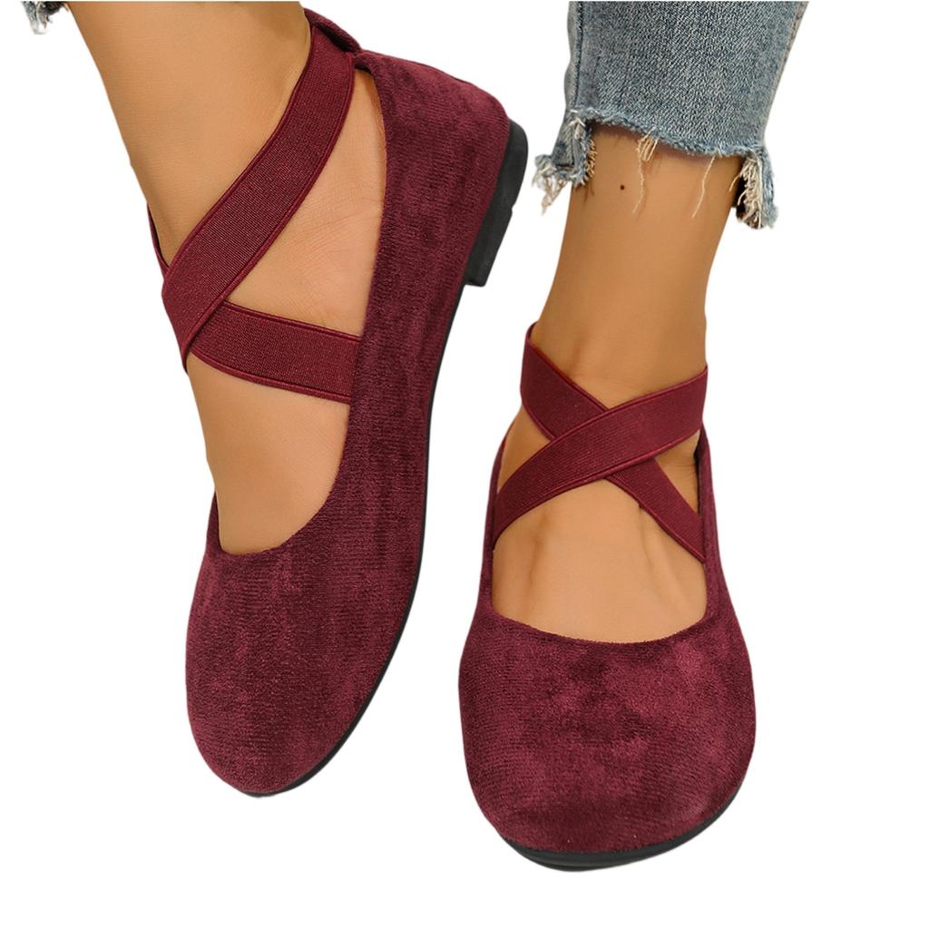 Women Summer Round Toe Flat Casual Sneakers Slip On Lightweight Breathable Sport Shoes with Elastic Strap for Daily Wear