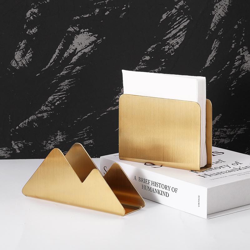 Nordic Golden Triangle Stainless Steel Paper Towel Cafe Tissue Holder Hotel Napkin Holder Square Towel Holder Home Decoration