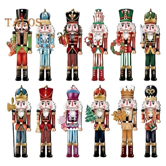 

Подвеска в виде солдата-щелкунчика, деревянная подвеска в виде щелкунчика, праздничное украшение для рождественской елки, новогодние подарки, декор для вечеринки 12pcs