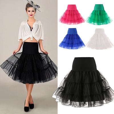 Frauen Sommer Tüll Rock Vintage Hohe Taille Einfarbig A-Linie Kuchen Rock Glatte Innenschicht Rock Party Dekoration