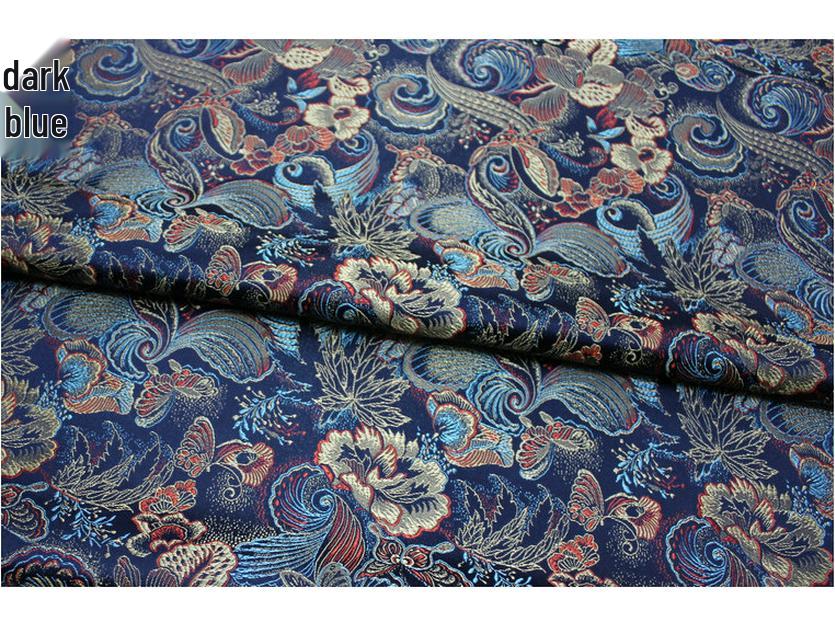 Silk Jacquard Brocade Fabric for Chinese Qipao, Doll Clothes, Hanfu, and Mongolian Robe Decoration