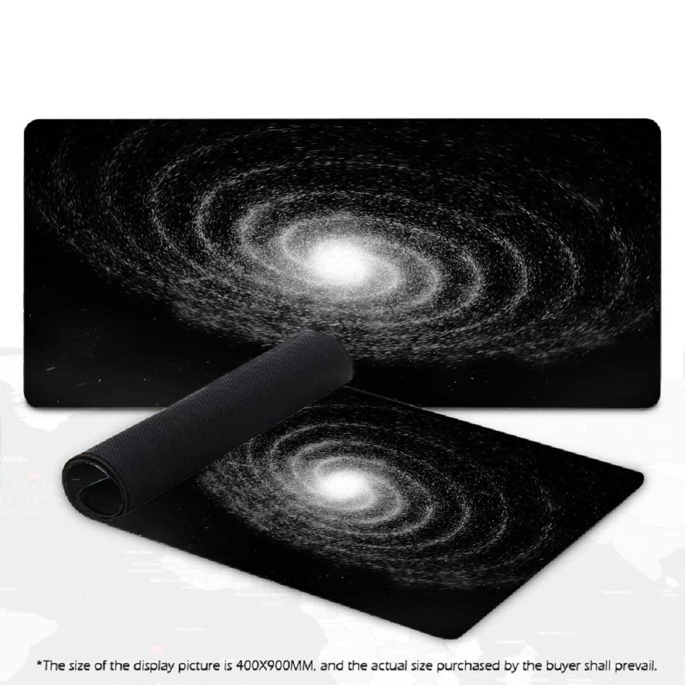 Space Mousepad XXL Monochrome Galaxy Vortex Deskpad Non‑Slip Rubber Starfield Art Pc Game Keyboard Mats Gamer Computer Desk Mats