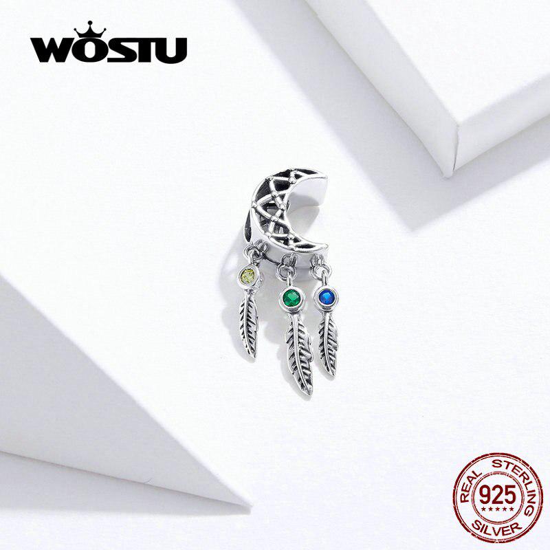WOSTU Charms Moon Dreamcatcher Nou Sosire Se potrivesc brățară și brățară 100% pandantiv din argint real