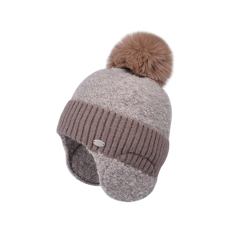 Winter Ear Protection Knitted Hat Versatile Face Small Wool Hat Cold Protection Warm Plush Ball Pullover Hat Children