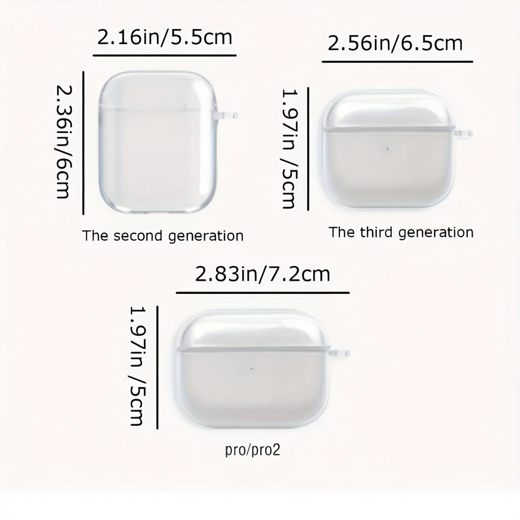 Cute Cherry Bow Pattern Suitable for Airpods 3 2 1 Pro 2 4 Pro3 Transparent Headphone Protective Case with Silver Ring Buckle
