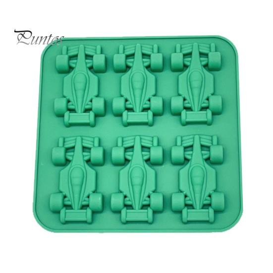 Silikon-Backformen für Kinder Rennauto Eisform, 6 Mulden 3D Kuchen Süßigkeiten Gelee Leicht zu reinigende Schale, Lebensmittelgeeignet Flexibel Form Schokolade Seife,