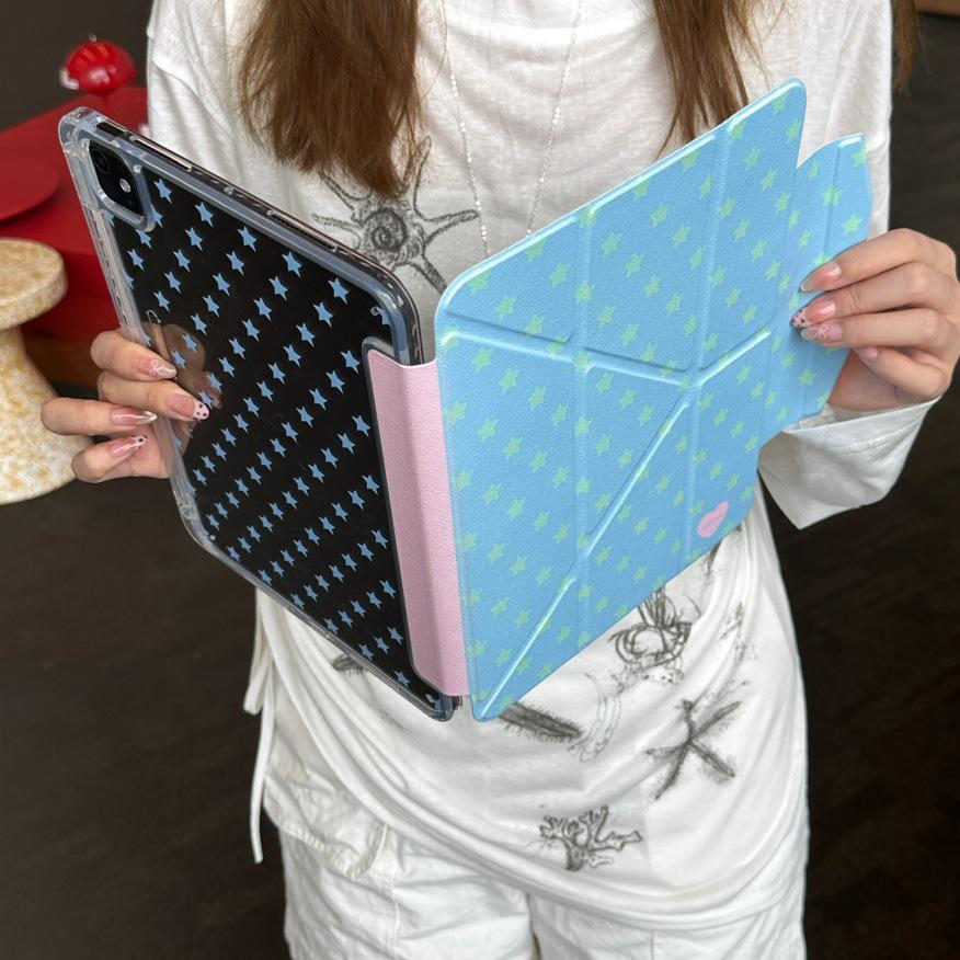 Buckle iPad Pro Case: Four-Color Star Design for 2025/2021 Versions