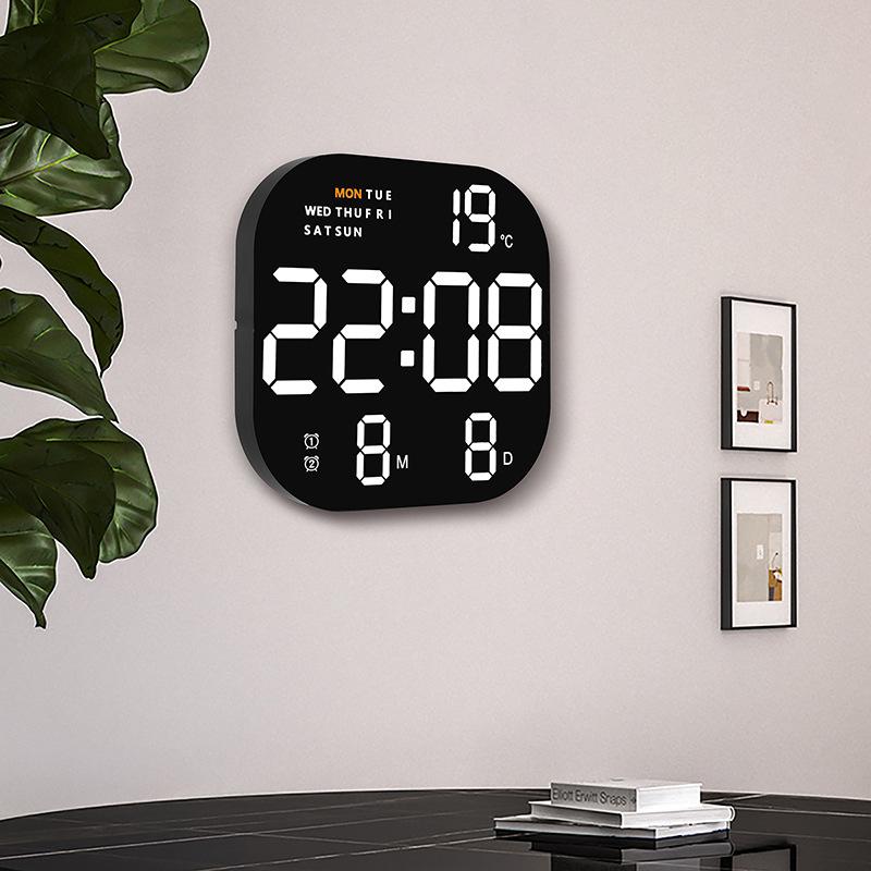New Clock, Fashionable Living Room Wall Clock, Desktop Alarm Clock, Simple LED Appearance Alarm Clock, Bedside Clock