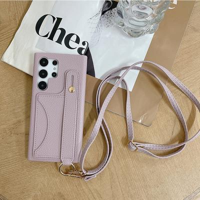 Crossbody Wrist Strap Phone Case for Samsung Galaxy S23 S22 Ultra Plus A13 A33 A54 A14 A24 A34 4G 5G Wallet Card Holder Cover