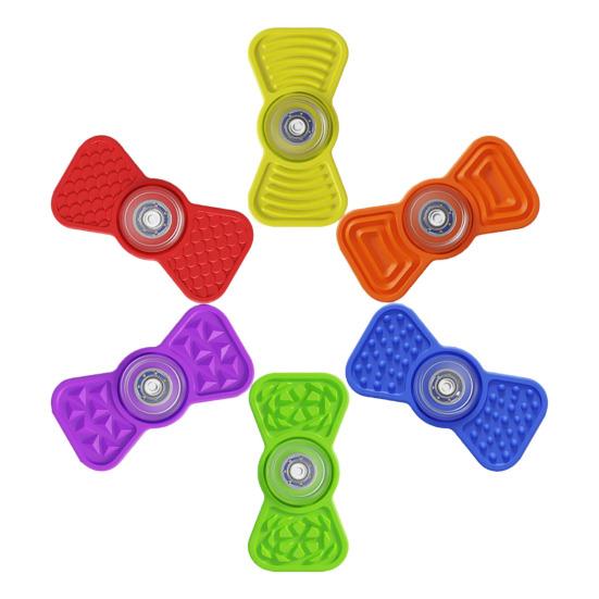 

6Pcs/Set Silicone Fidget Spinner Stress Relief Textured Spinner Sensory Toy Quiet Home Office Worker Decompression Fingertip Spinning Toy