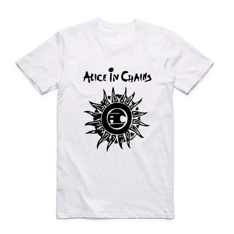 Asian Size Men And Women Print Alice In Chains Sun Fashion T Shirt O-Neck Short Sleeve Summer Heavy Metal Band T-shirt HCP987