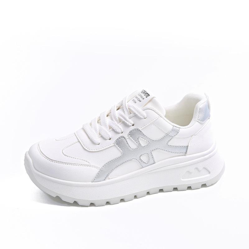 

ins new Forrest Gump shoes for women s summer student sports breathable casual shoes with higher thick soles 40 серебряный
