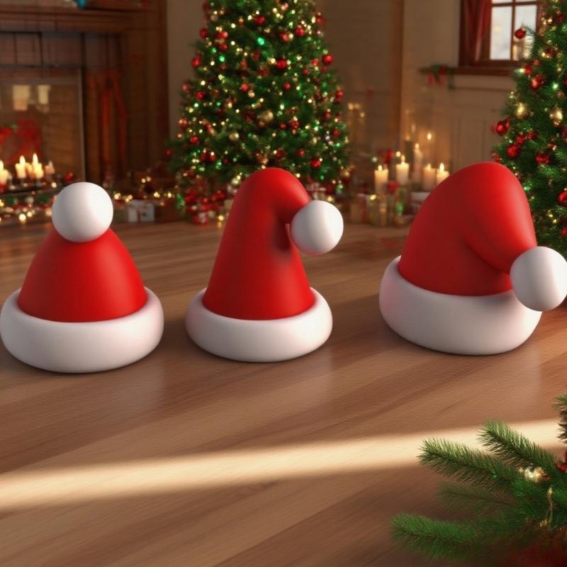 Christmas Candle Silicone Mold Heat Resistant Christmas Hat Silicone Mould For Candle Soap Chocolate Holiday Decoration