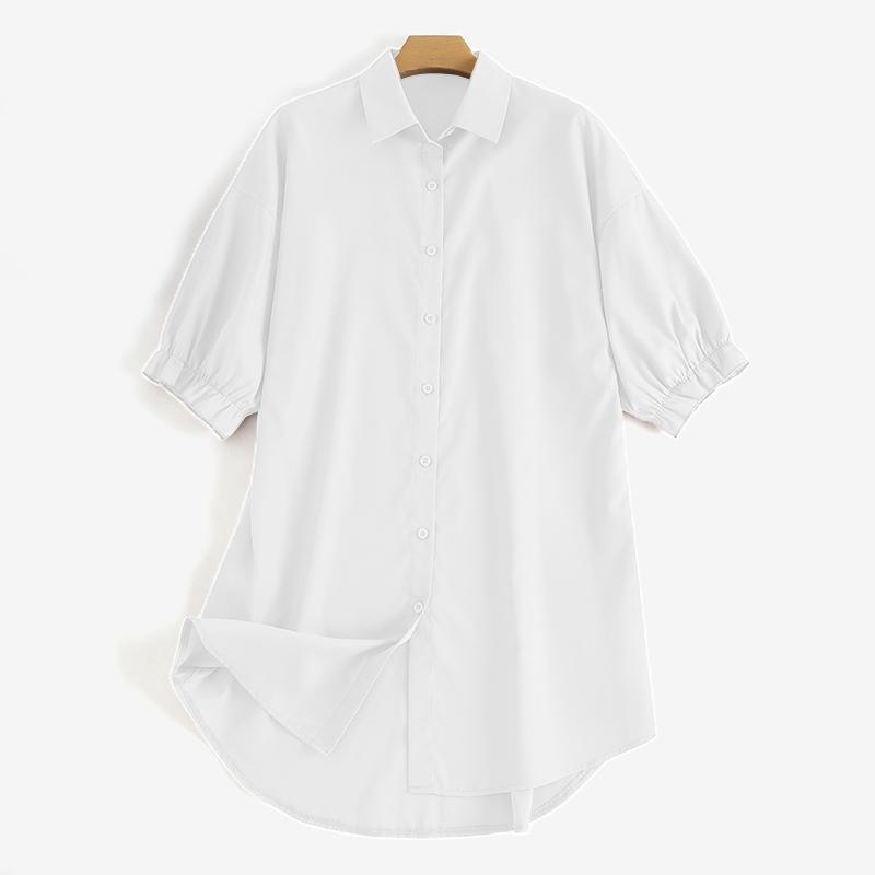 ZANZEA Women Loose Solid Short Sleeve Collared Button Down Shirt Mini Dress