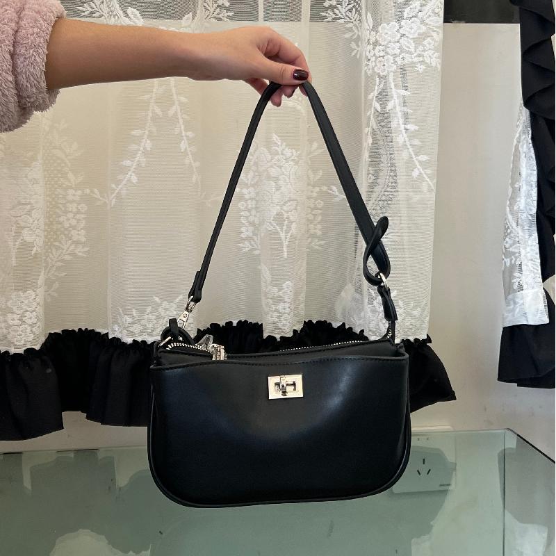 

Luxury Rodeo Women Shoulder Bags Cowhide Leather Brand Black Handbags For Women Fashion Gold Silver Buckle Design Underarm Bags 30x7x19cm