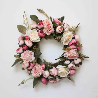 Simulated Rose Ring Fake Flower Door Decoration Wall Decoration Wall Hanging Wedding Decoration Home