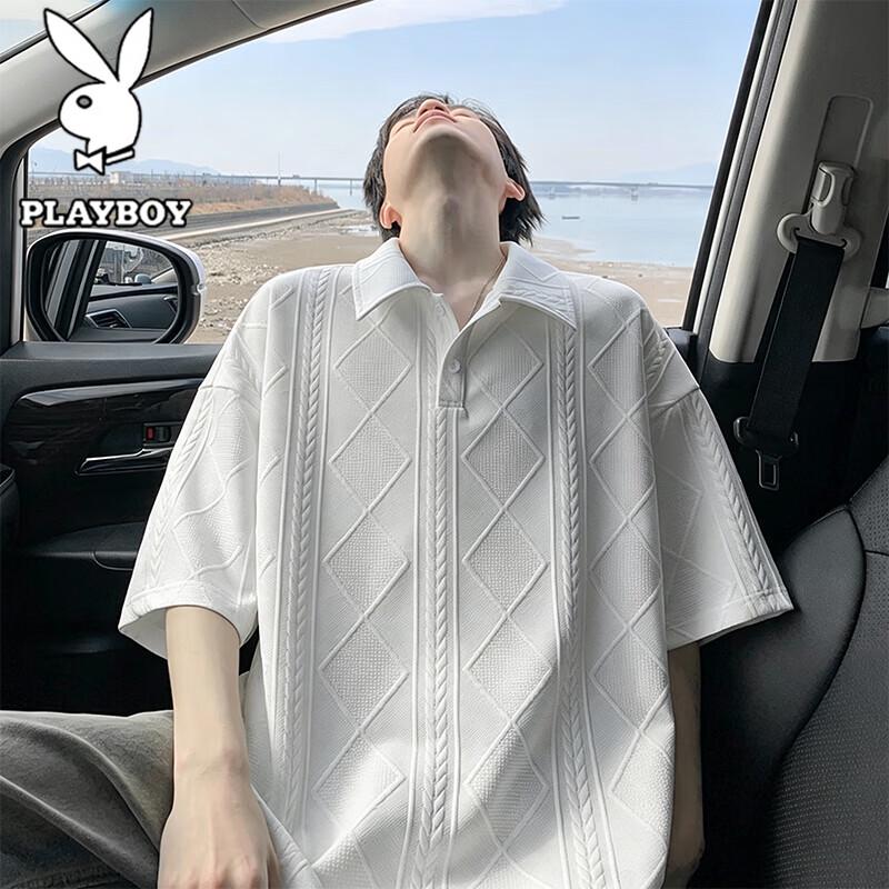 PLAYBOY Men s Summer Breathable Polo T-Shirt 4XL