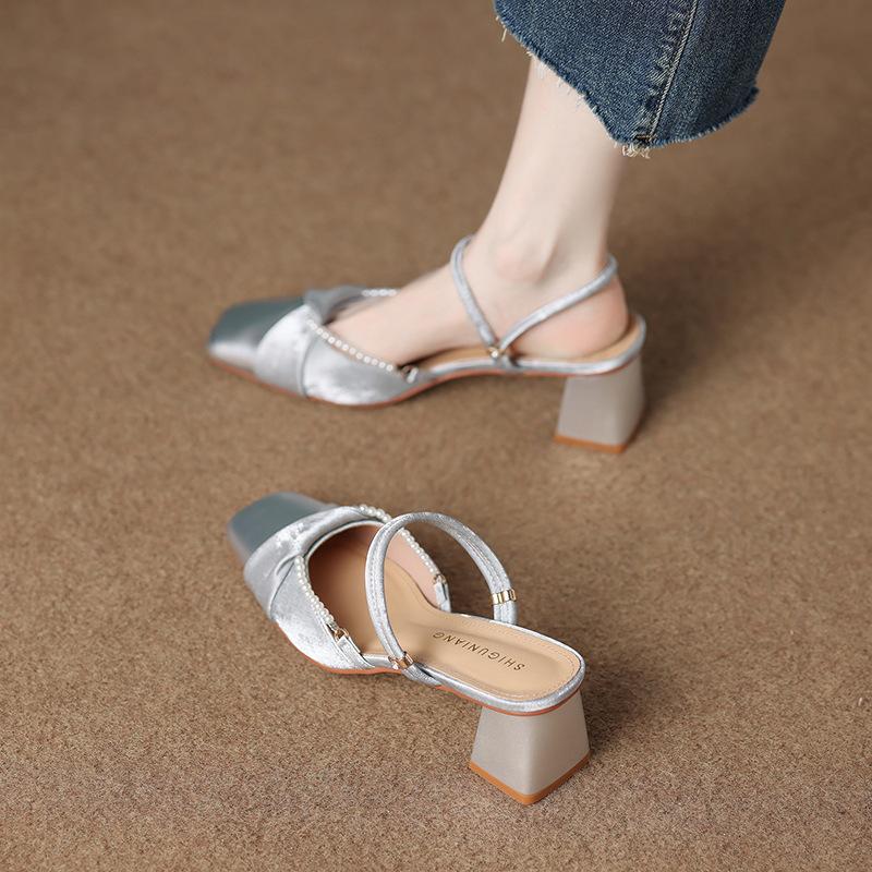 3361-2 Chinese style bag head half drag sandals women's outer wear 2025 summer new two wear cool slippers