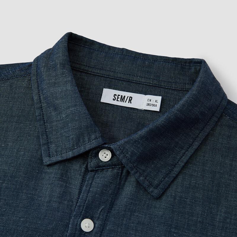 Semir Men's Cotton Linen Casual Long Sleeve Shirt