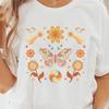 70s Psychedelic Butterfly Unisex Tee, Vintage Retro Flower Shirt, Colorful Music Note Top, Vibrant Graphic T-Shirt, Festival Wear, BoHo