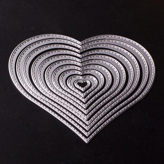 10 Pezzi Fustelle da Taglio Fai da Te a Forma di Cuore Stencil Album Scrapbooking Cartolina Kit per Goffratura