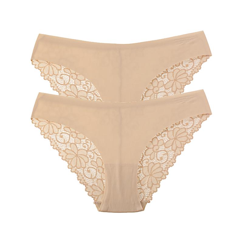 

TERMEZY 2 шт./лот сексуальные женские трусики с заниженной талией кружевные вставки трусы из ледяного шелка треугольные трусы комфортные дышащие трусы XL