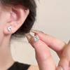 Accessible Luxury Flashing Square Stud Earrings for Women Niche Style Refined Zircon