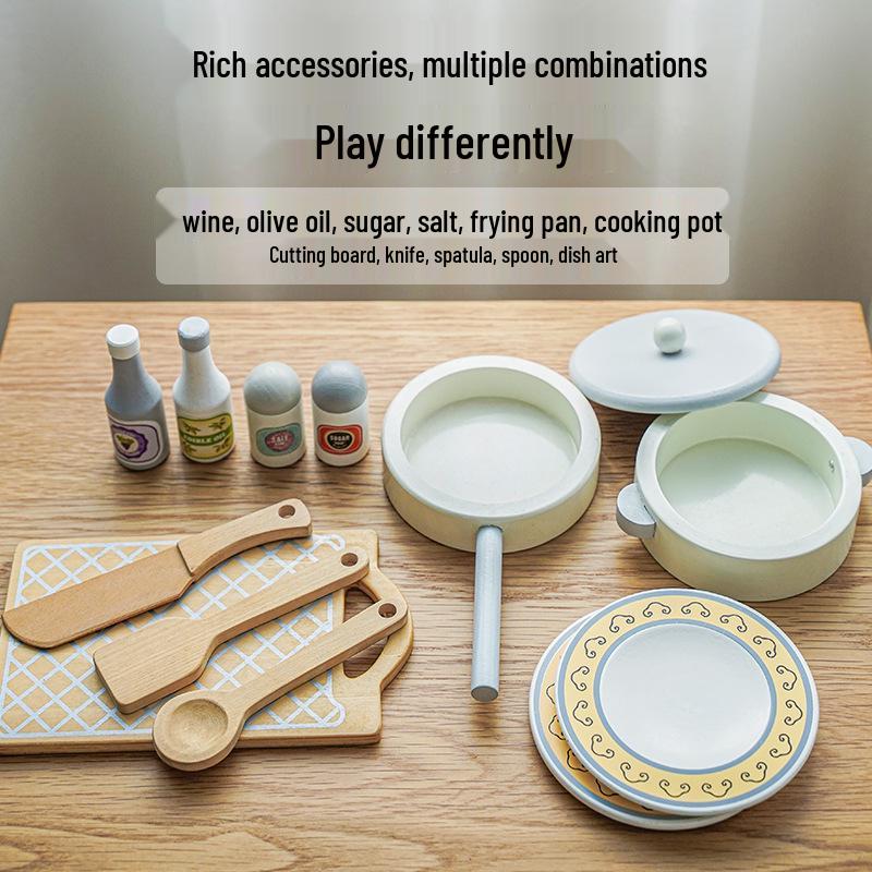 Wooden Japanese Kitchen Pretend Play Set for Toddlers