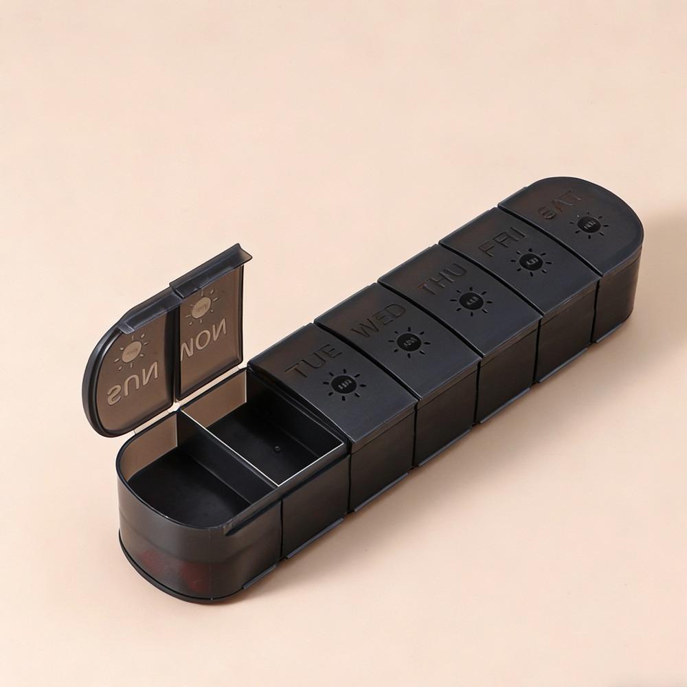 

New Premuim Weekly Portable Pill Box Case Storage Organizer Container 7 Days Twice A Day 14 Grids for Vitamin Medicine Fish Oils чёрный