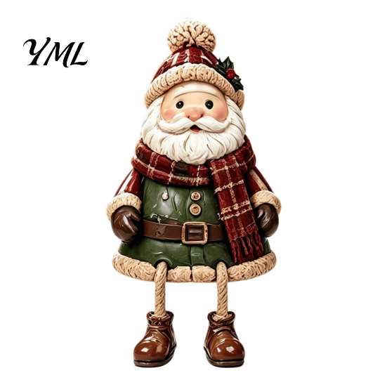 Decorative Fireplace Mantel Figures Christmas Shelf Sitter Figurines, Retro Farm Animal Hanging Leg Decor, Farmhouse Style Holiday Decor Ornaments for