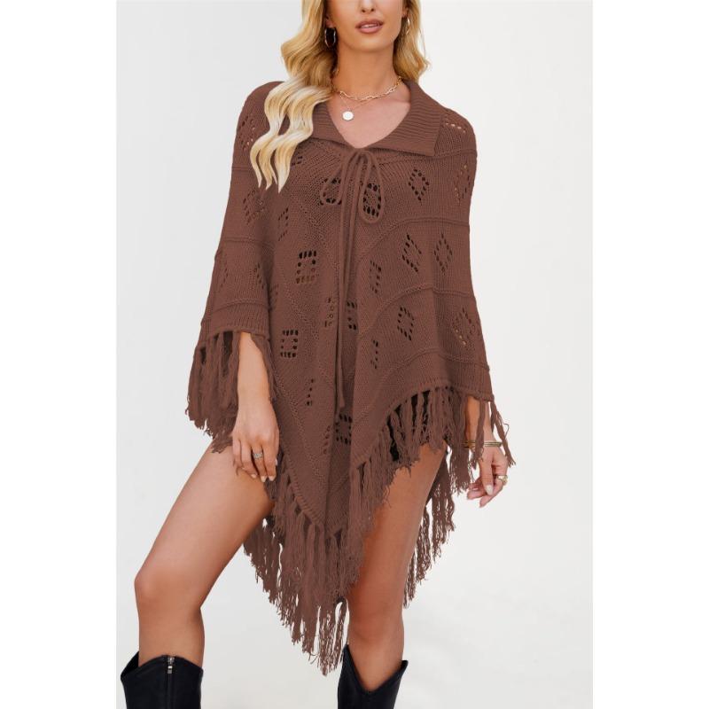 New Autumn and Winter Women's Clothing Fashion Shawl Fringed Knitting