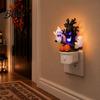 Halloween Seesaw Motion Decor Animated Ghosts Night Light Plug-in Lamp with Kids Bedroom Light Moving Figurines Spooky Glowing for Room Party