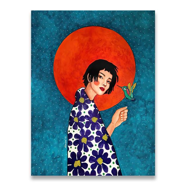 

Абстрактная красочная настенная живопись для девочек, холст, картина, плакат на скандинавскую тему, цветок, волосы, куадрос, настенные панно для гостиной, винтажные без рамы 40*60cm