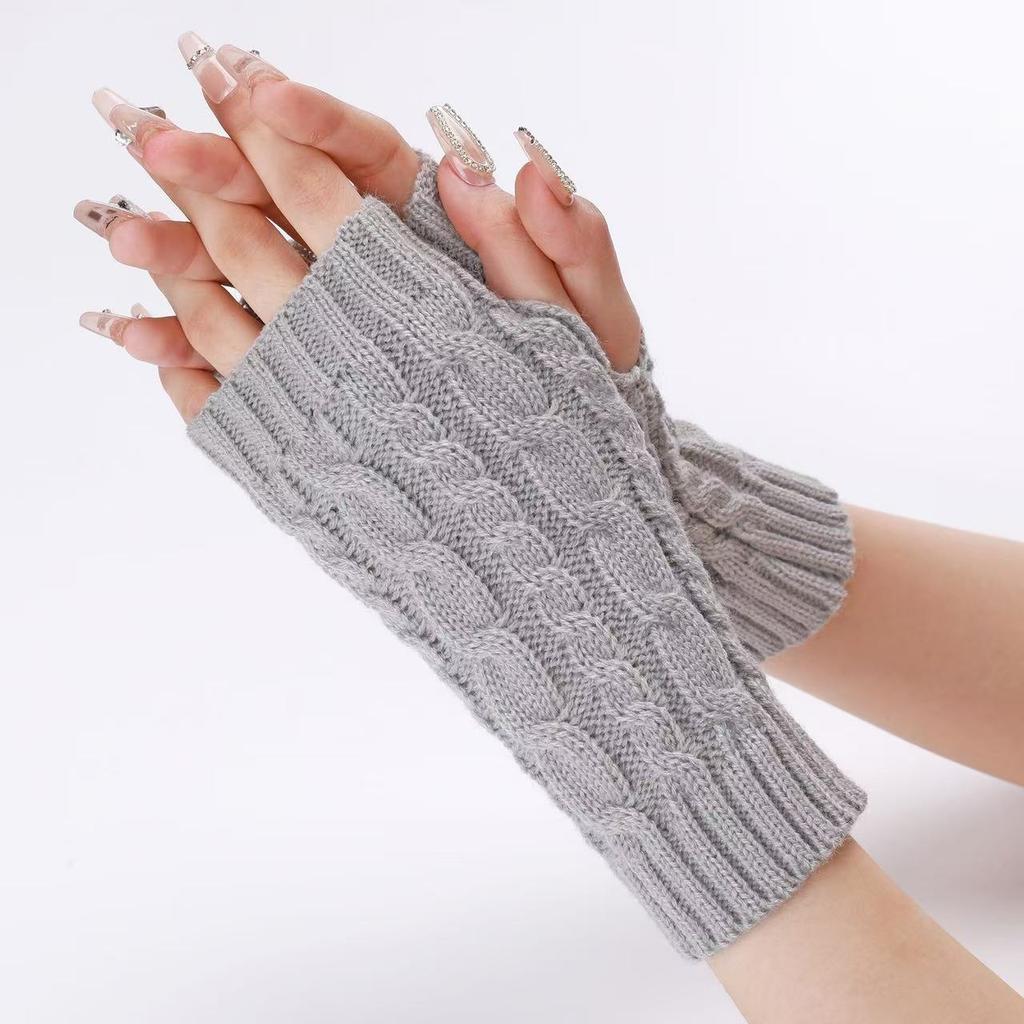 1 Pair Fashion Women Girl Winter Wrist Warm Knitted Fingerless Soft Gloves Xmas Gift