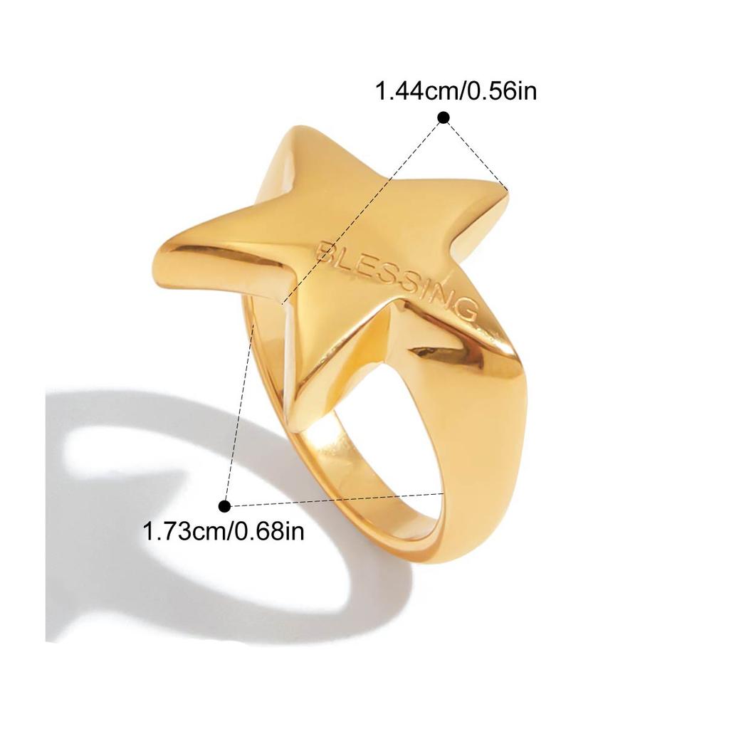 Yori BLESSING Polished Five-Pointed Star Ring New Arrivals High Quality Texture Jewelry Bijoux 2025 Gift