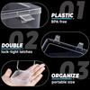 30-roms husholdnings skrivebord plast oppbevaringsboks for smykker 5,5" gjennomsiktig liten firkantet organizer