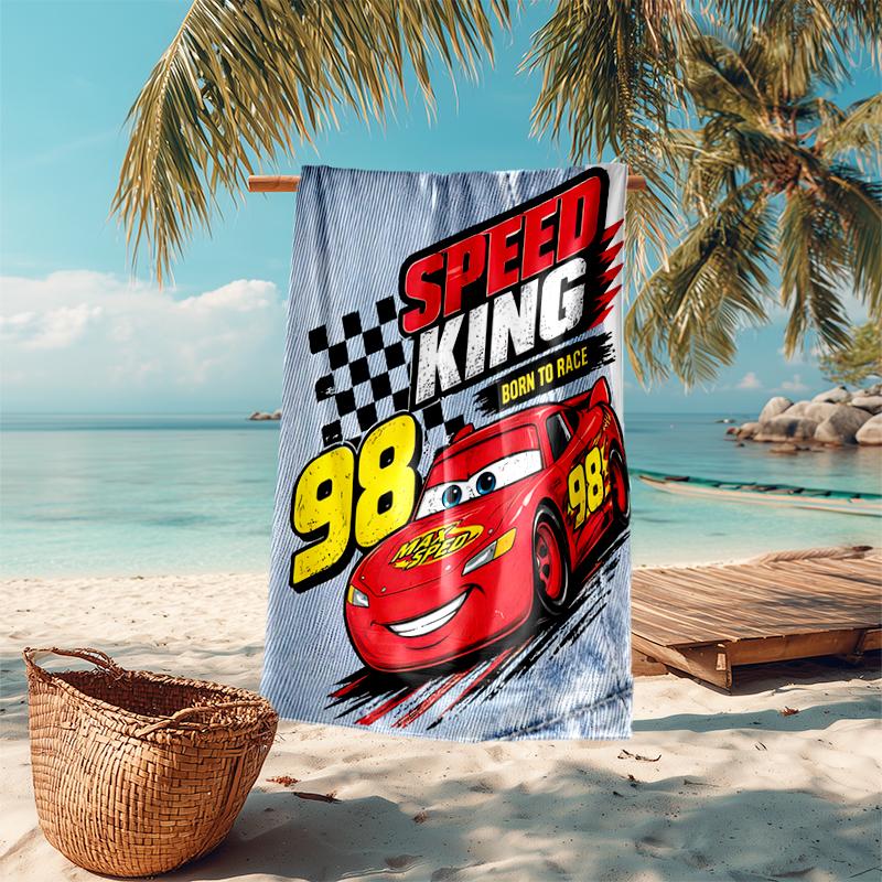 Lightning McQueen Beach Towel Outdoor Camping Beach Towel for Vacation Swim Outdoor Pool Absorbent Bath Towel