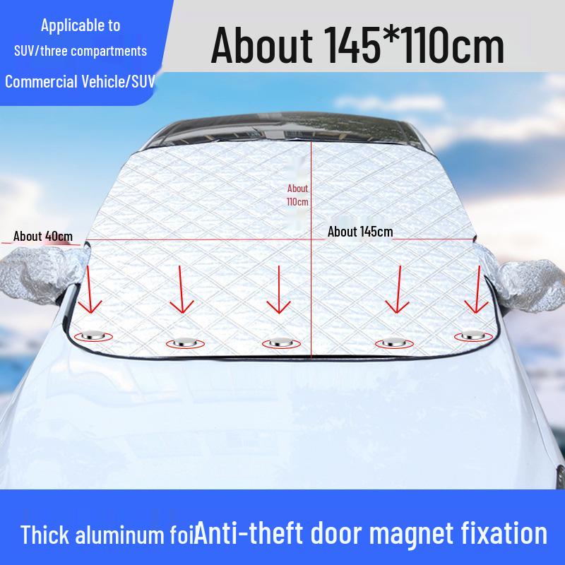 Magnetic Car Windshield Snow & Sun Shade Cover for Sedans, SUVs & Trucks