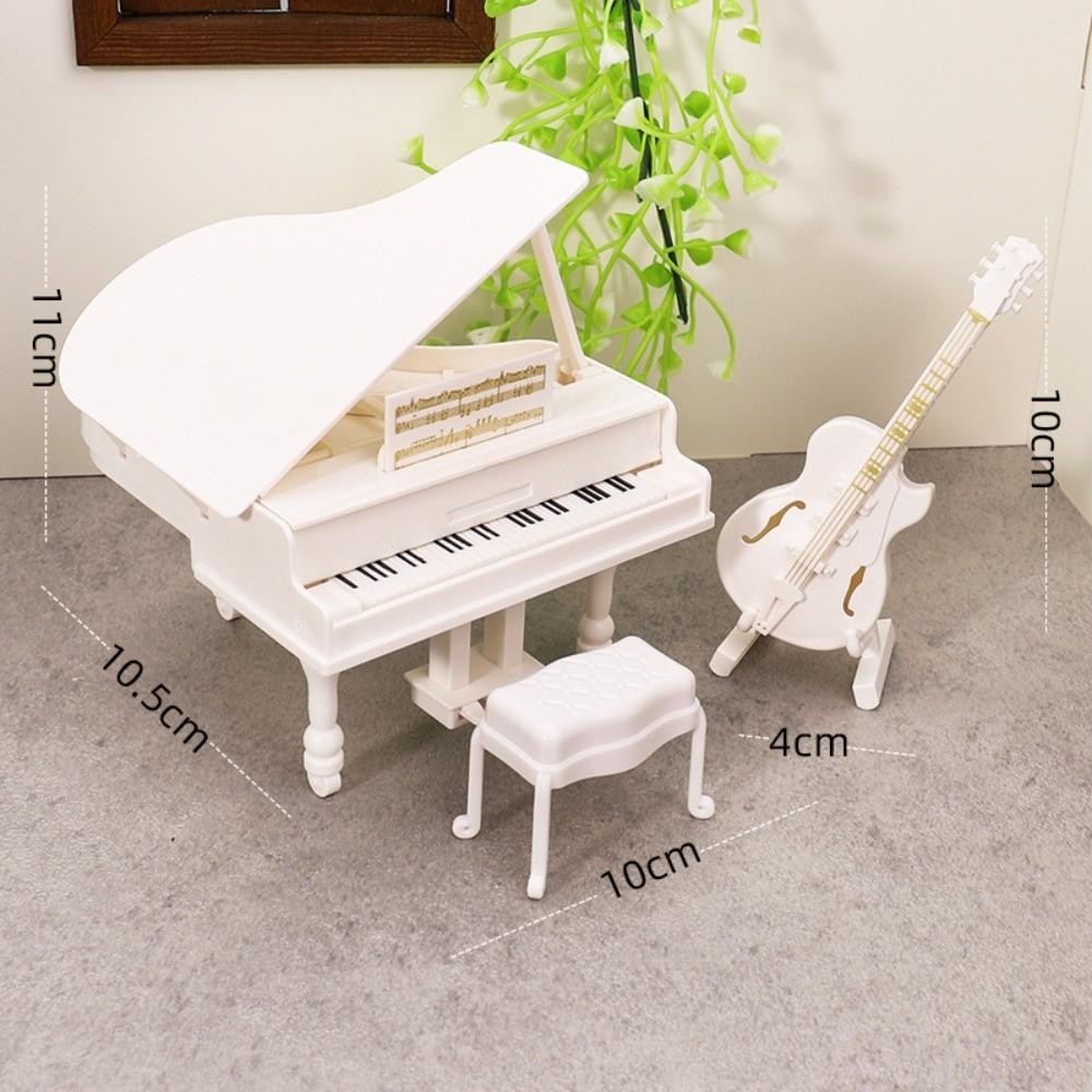 Furniture Figurines Simulated Piano Model Miniature Simulated Guitar  Birthday Gift