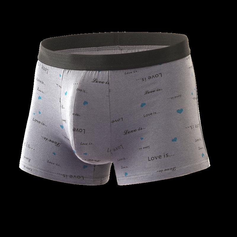 Pánské prodyšné boxerky z čisté bavlny s potiskem broskvového srdce - Trendy, dvouvrstvý design se čtyřmi rohy, velká velikost