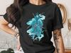 Cyber Samurai T-Shirt, Glowing Ninja Tee, Anime Fantasy Shirt, Japanese Warrior Graphic Tee, RPG Gamer Gift, Dark Fantasy Art Shirt