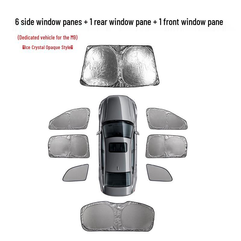 AITO M9 Ice Crystal Opaque Camping Privacy Curtains: Sunshade, Sun Protection, Heat Insulation for Side Windows.