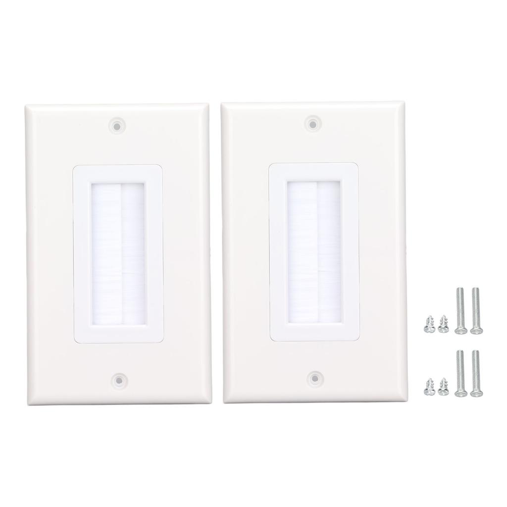 Brush Wall Plate ABS Dust Proof Cable Pass Through Insert Bristled Wall Socket for HD Multimedia
