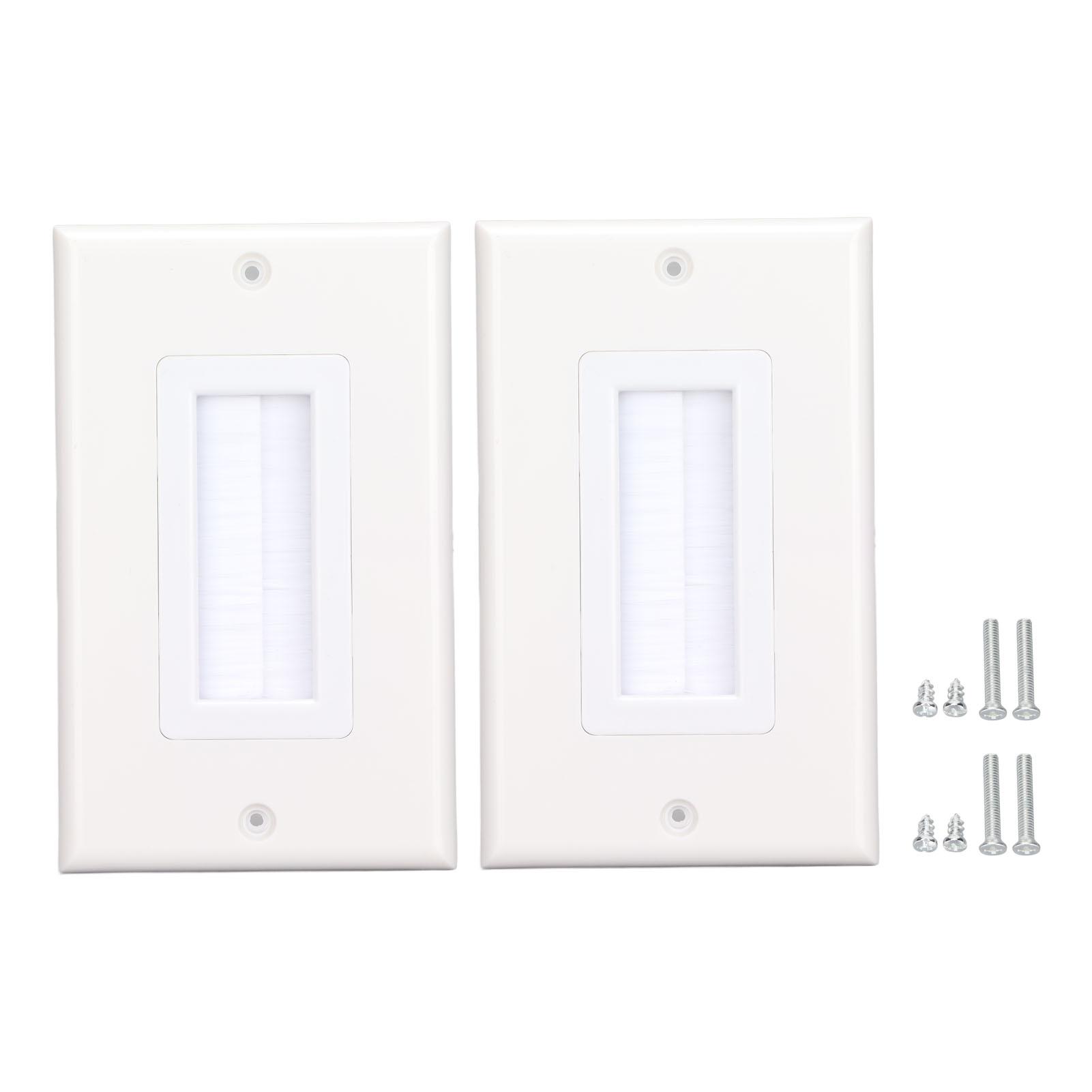 

Brush Wall Plate ABS Dust Proof Cable Pass Through Insert Bristled Wall Socket for HD Multimedia