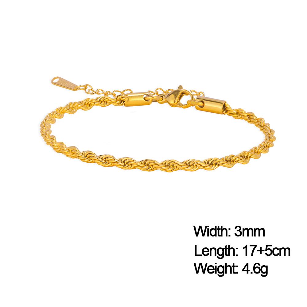 Stainless Steel Gold Color Bracelet Twist Figaro Cuban Chain Bracelets Women Trendy Minimalist Jewelry Gifts